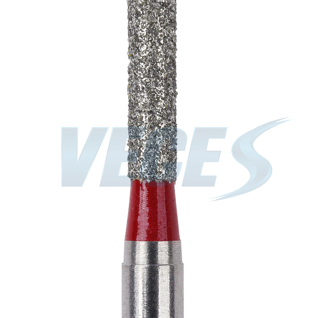 Veges Dental SR Fine Torpedo Round-End Cylinder Diamond Dental Bur for Crown Preparation - 10pcs/Pack