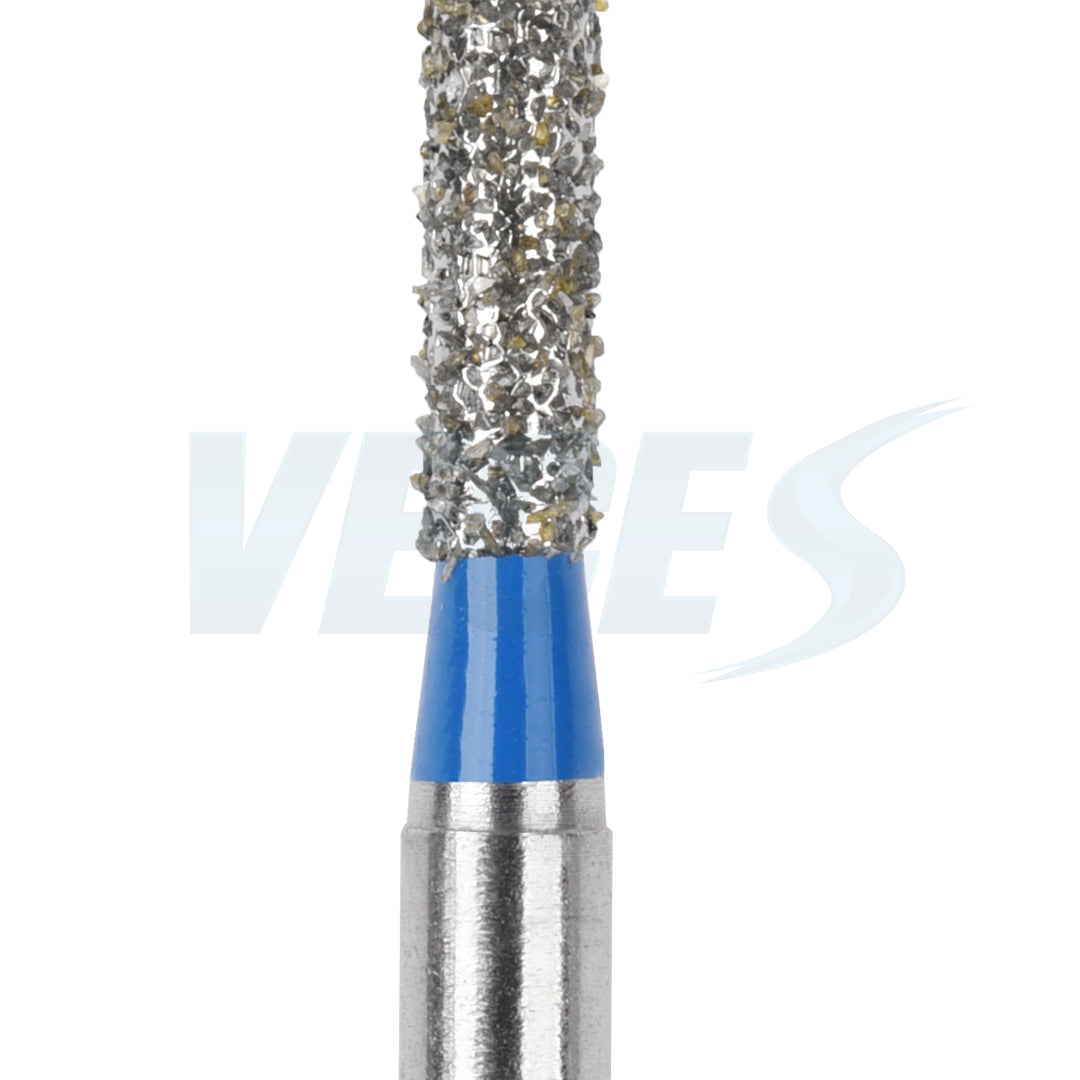 Veges Dental SR Standard Grit Torpedo Round-End Cylinder Diamond Dental Bur for Crown Preparation - 10pcs/Pack