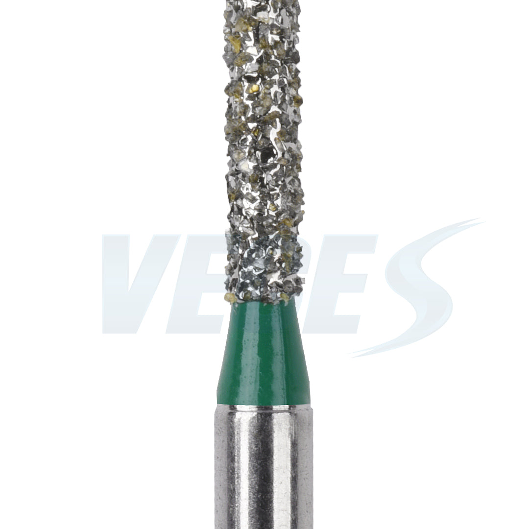 Veges Dental SR Coarse Torpedo Round-End Cylinder Diamond Dental Bur for Crown Preparation - 10pcs/Pack