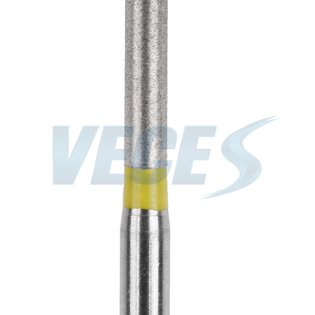 Veges Dental SR Extra Fine Torpedo Round-End Cylinder Diamond Dental Bur for Crown Preparation - 10pcs/Pack