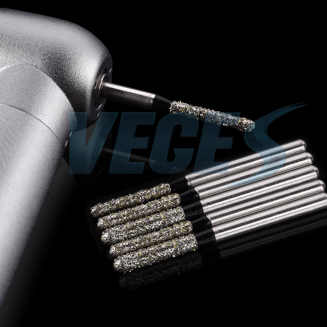 Veges Dental SR Super Coarse Round-End Cylinder Diamond Dental Bur for Crown Preparation - 10pcs/Pack