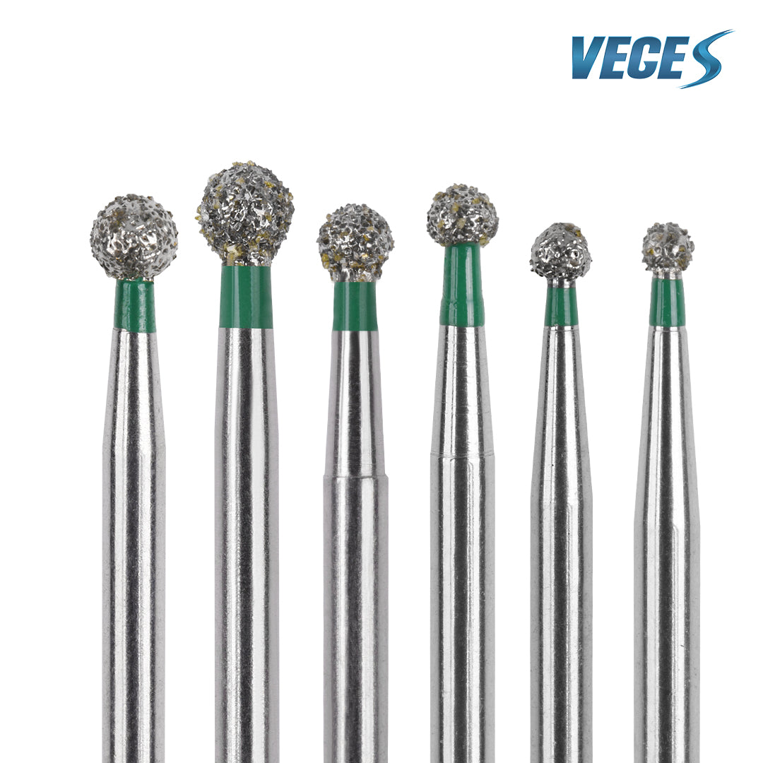 Veges Dental BR Coarse Round Diamond Dental Bur – 10pcs/Pack
