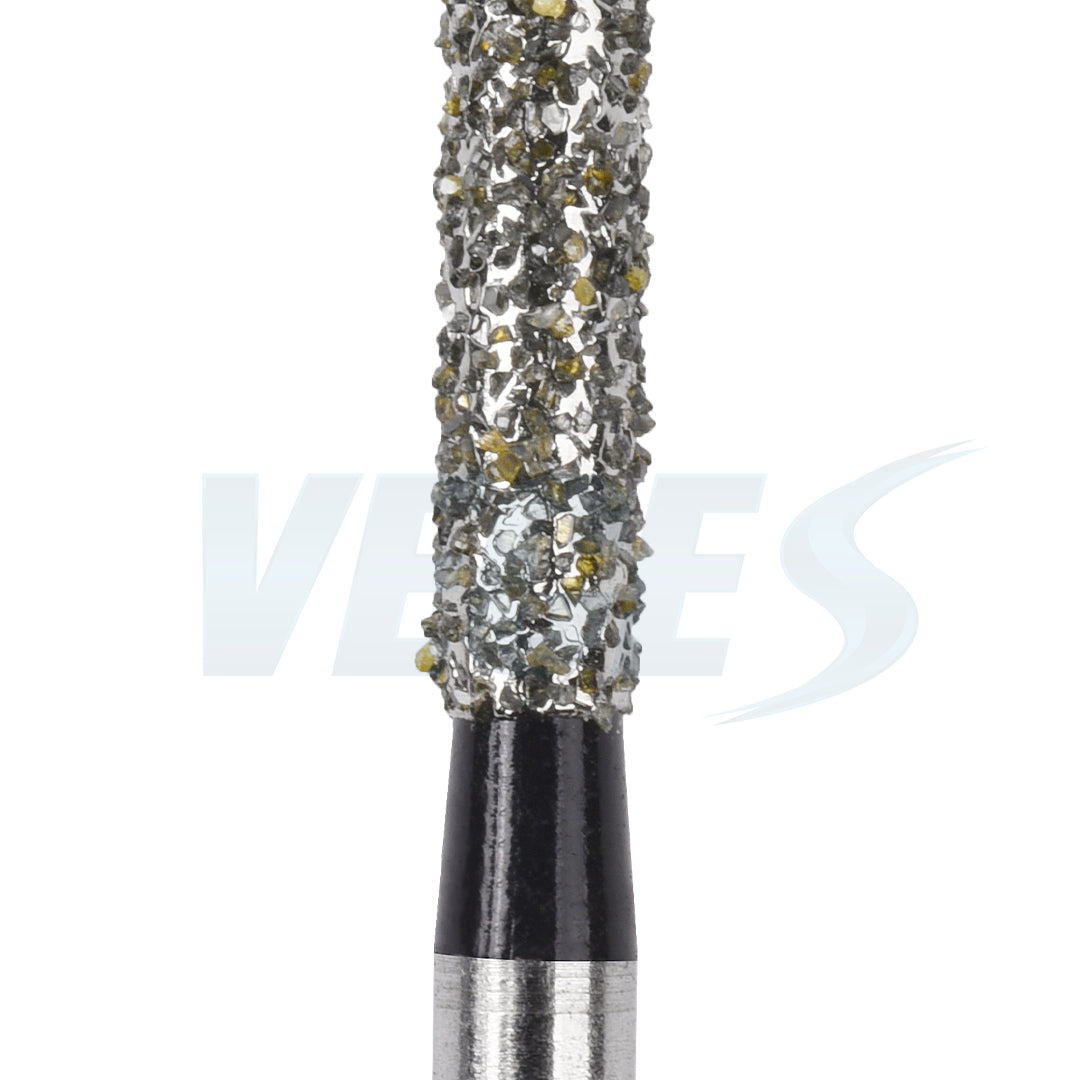 Veges Dental SR Super Coarse Round-End Cylinder Diamond Dental Bur for Crown Preparation - 10pcs/Pack