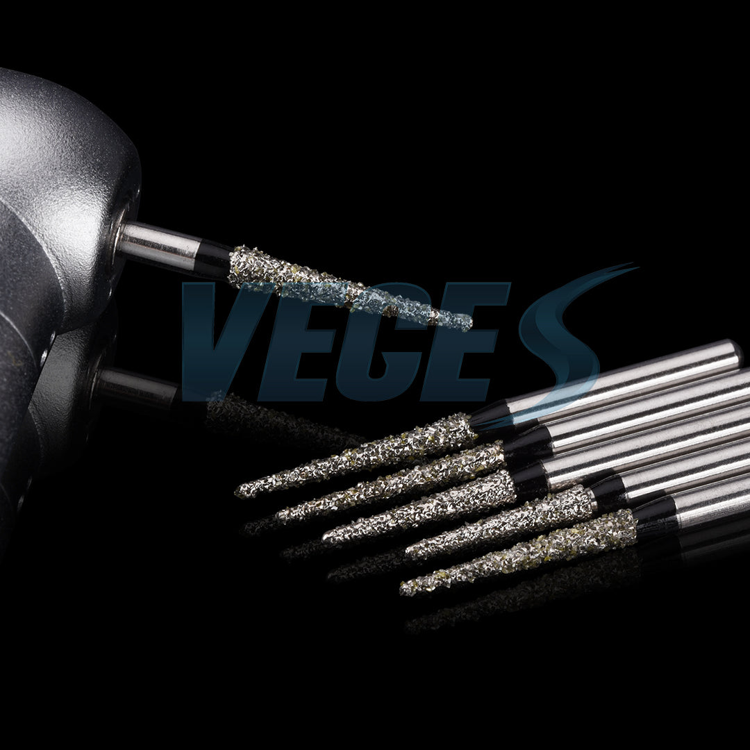 Veges Dental TC Super Coarse Tapered Point Diamond Dental Bur Black Ring FG 10pcs Pack