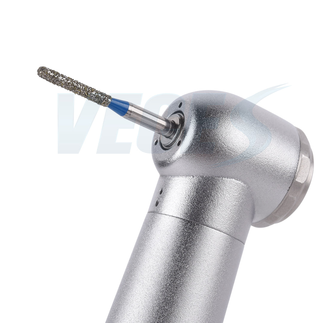 Veges Dental SR Standard Grit Torpedo Round-End Cylinder Diamond Dental Bur for Crown Preparation - 10pcs/Pack