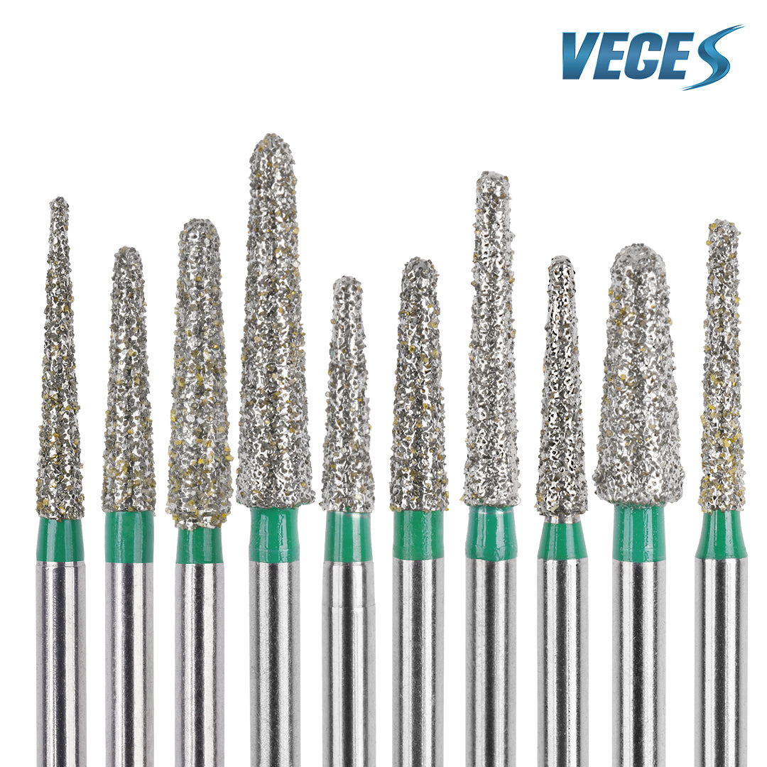 Veges Dental TR Coarse Diamond Dental Bur for Tooth Preparation & Contouring – 10pcs/Pack
