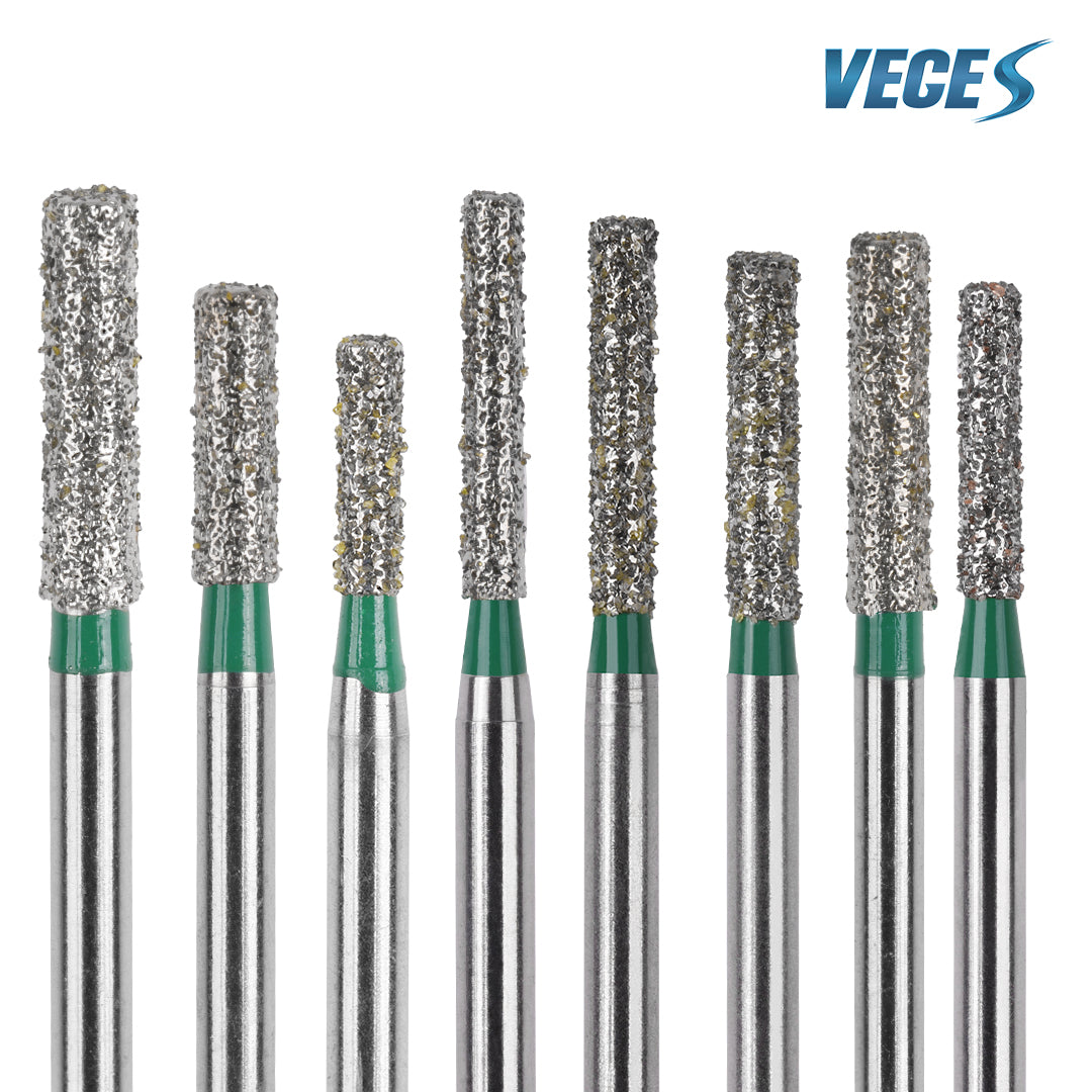 Veges Dental SF Coarse Grit Flat-End Diamond Dental Bur for Tooth Preparation - 10pcs/Pack