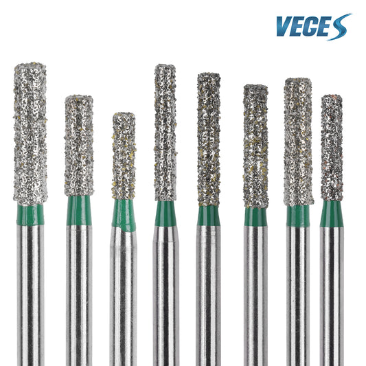 Veges Dental SF Coarse Grit Flat-End Diamond Dental Bur for Tooth Preparation - 10pcs/Pack