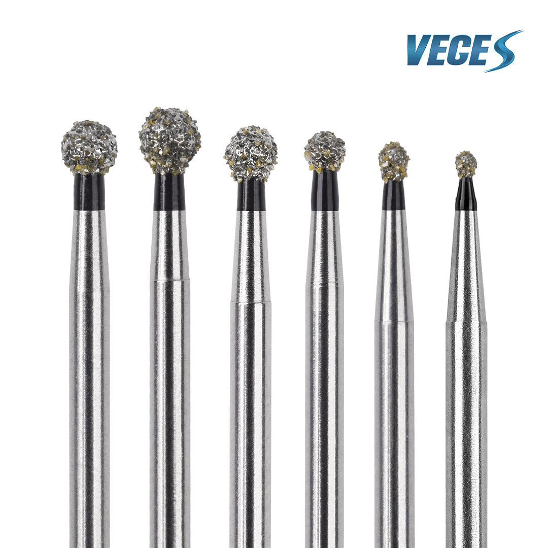 Veges Dental BR Super Coarse Round Diamond Dental Bur – 10pcs/Pack