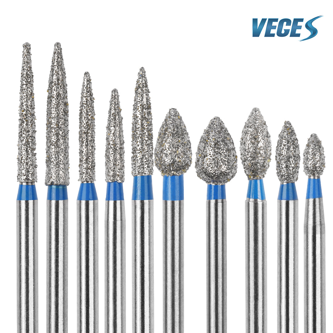 Veges Dental FO Medium Grit Flame Diamond IPR Bur for Orthodontics – 10pcs/Pack