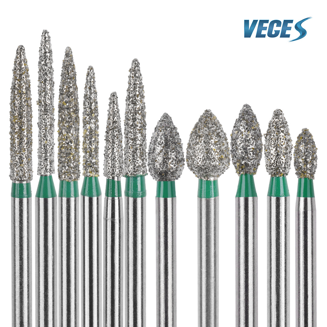 Veges Dental FO Coarse Flame Diamond Dental Bur – 10pcs/Pack