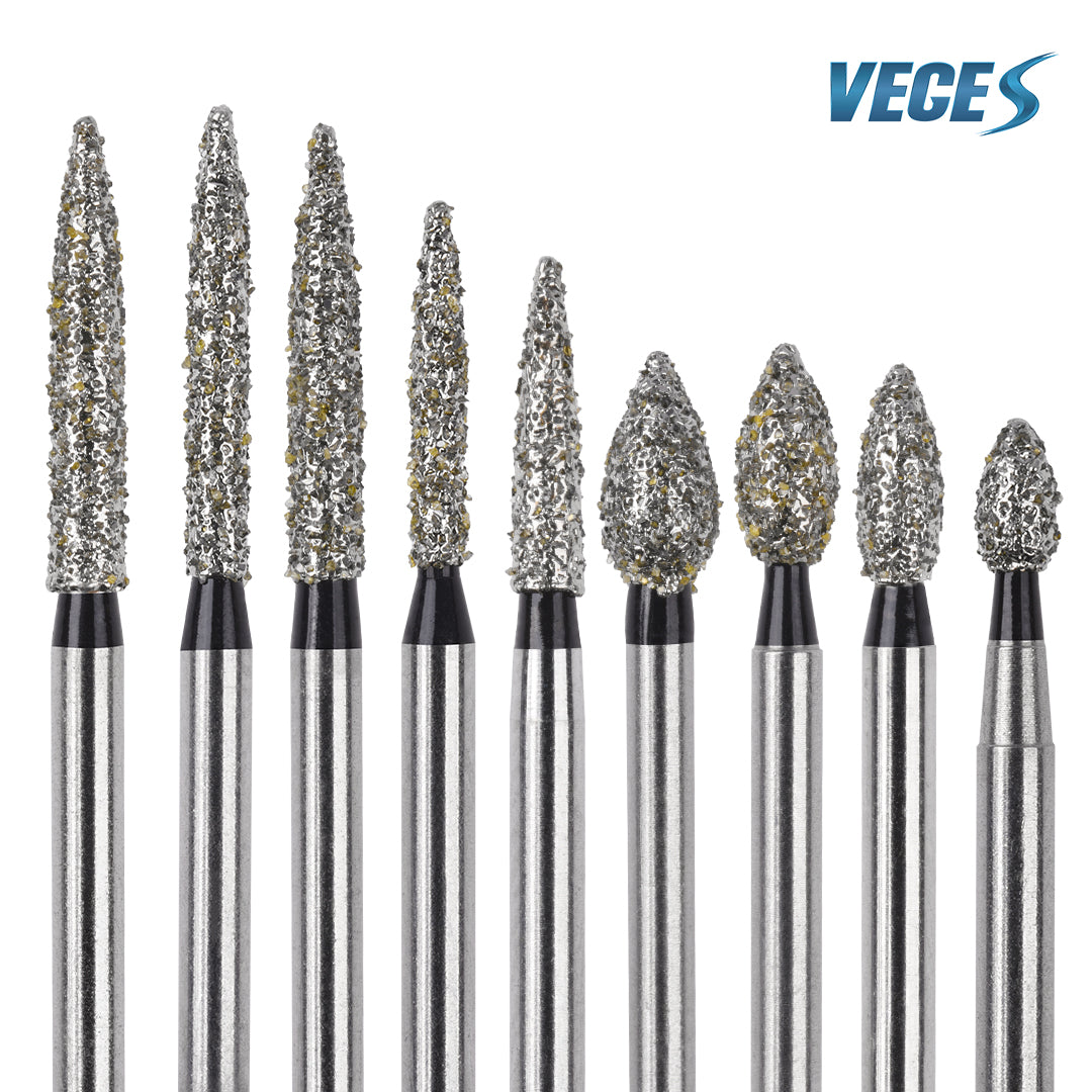 Veges Dental FO Super Coarse Flame Diamond Dental Bur – 10pcs/Pack