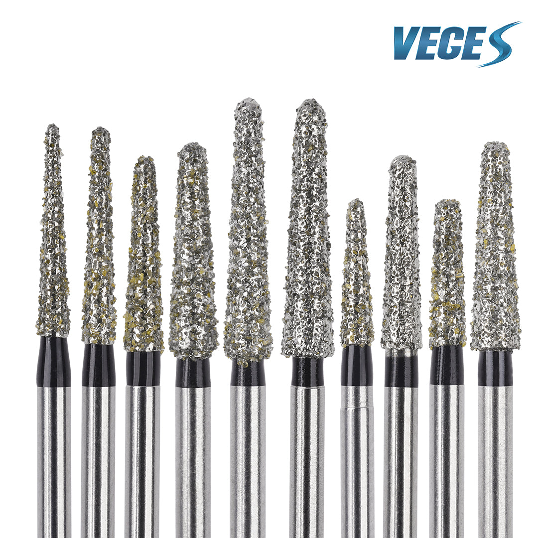 Veges Dental TR Super Coarse Diamond Dental Bur for Crown Preparation – 10pcs/Pack