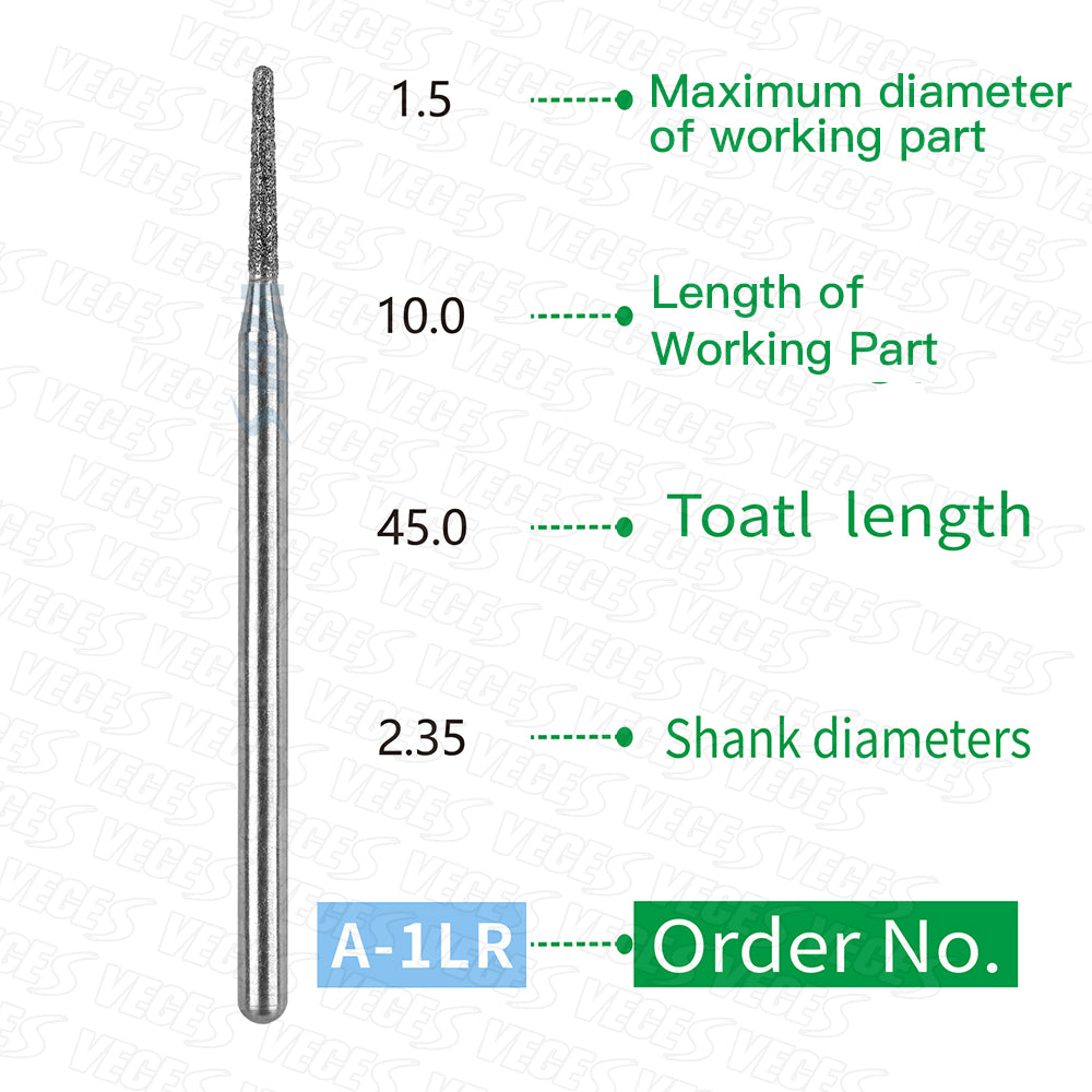 Dental Diamond Grinding Bur for Low-Speed Handpieces