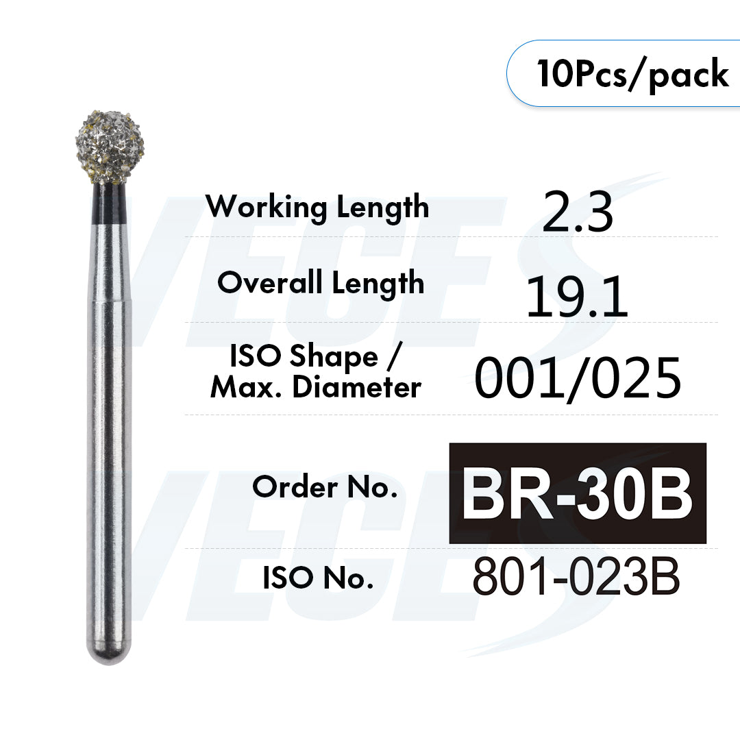 Veges Dental BR Super Coarse Round Diamond Dental Bur – 10pcs/Pack