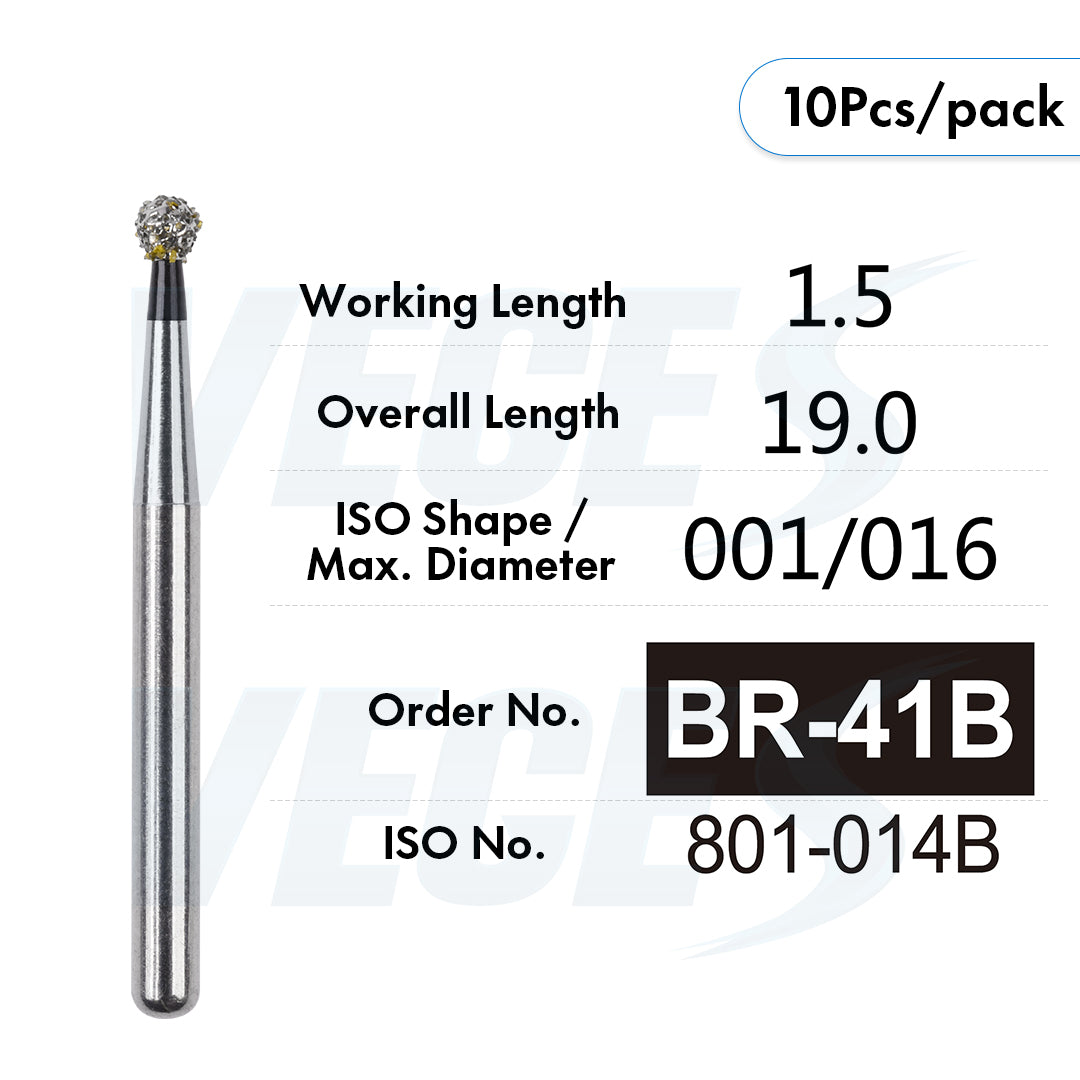 Veges Dental BR Super Coarse Round Diamond Dental Bur – 10pcs/Pack