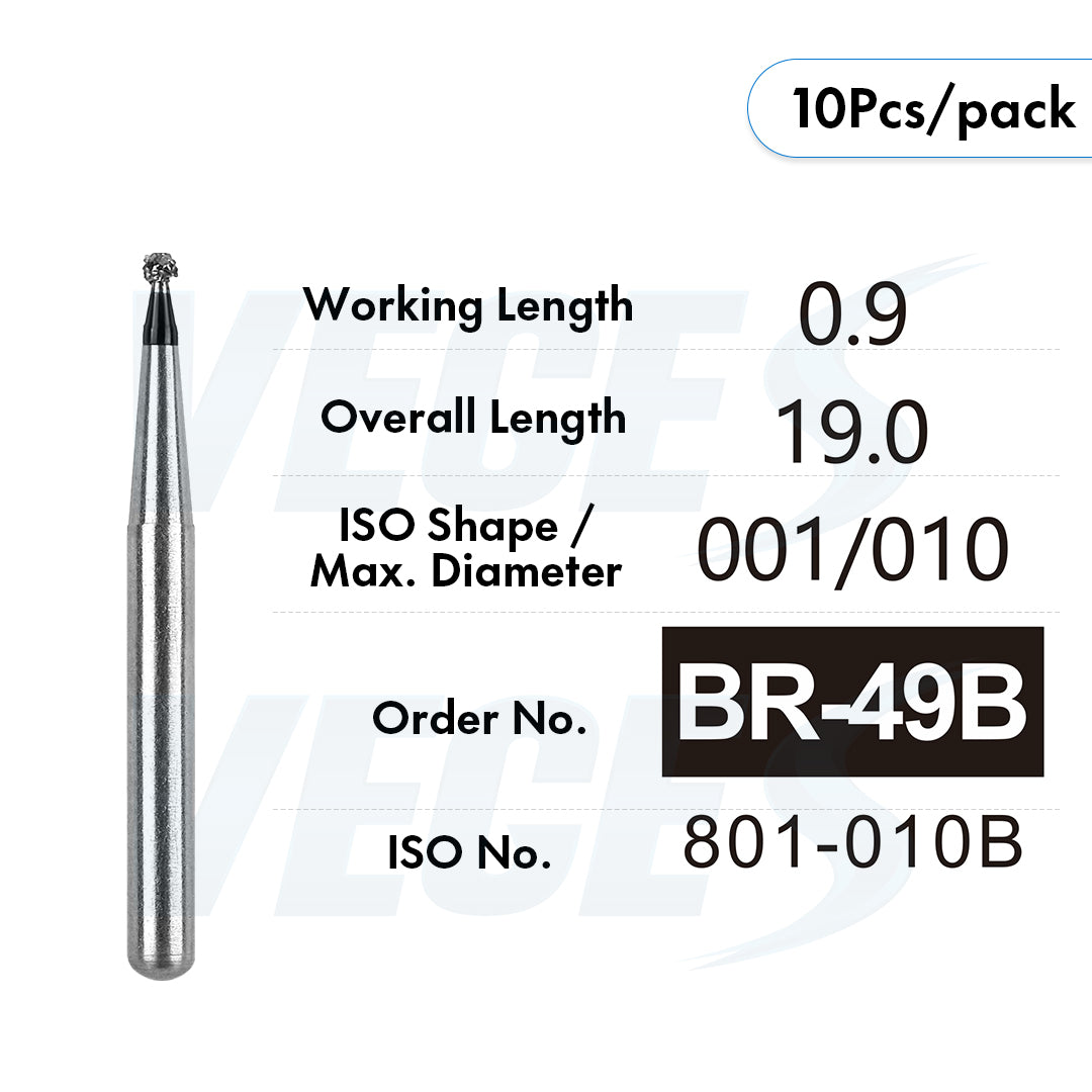 Veges Dental BR Super Coarse Round Diamond Dental Bur – 10pcs/Pack
