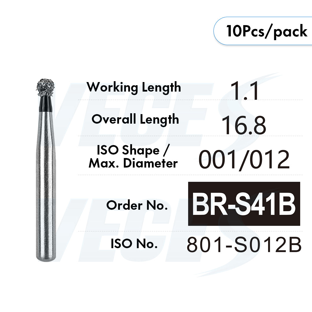 Veges Dental BR Super Coarse Round Diamond Dental Bur – 10pcs/Pack