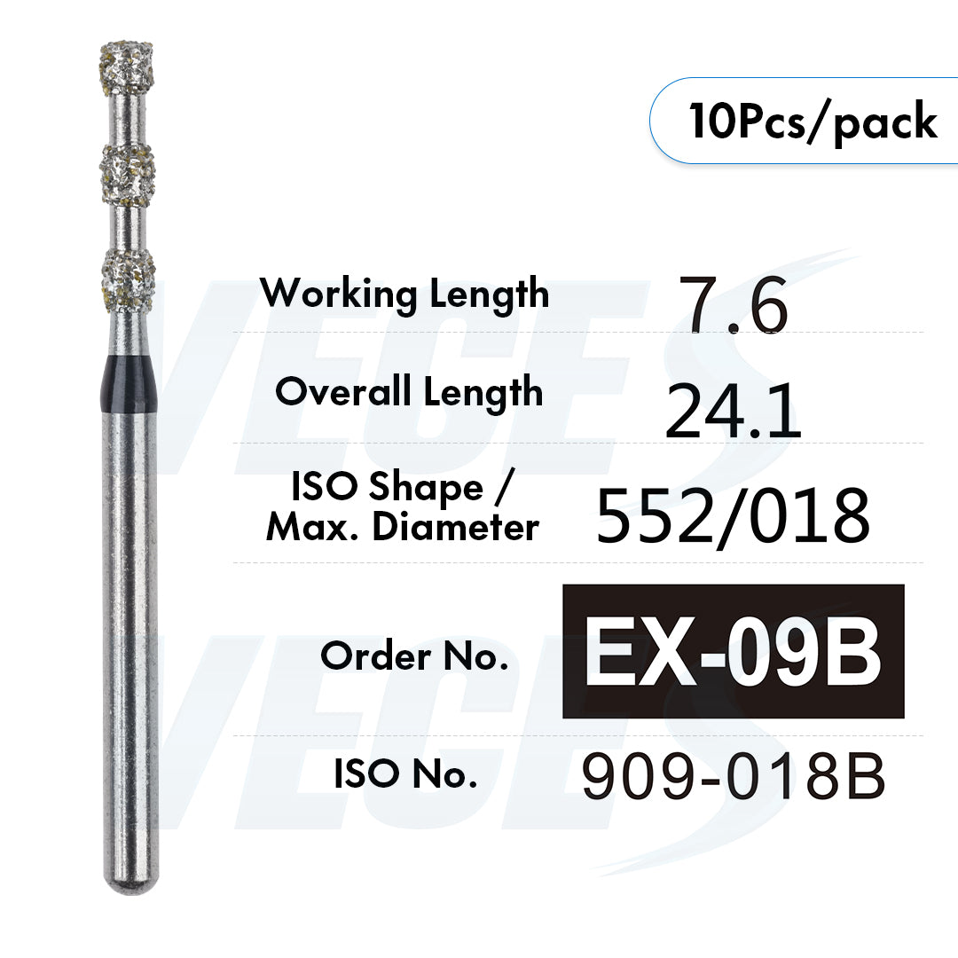 Veges Dental EX Super Coarse Depth Marker Diamond Bur for Veneer Preparation & Tooth Reduction | FG | 10pcs