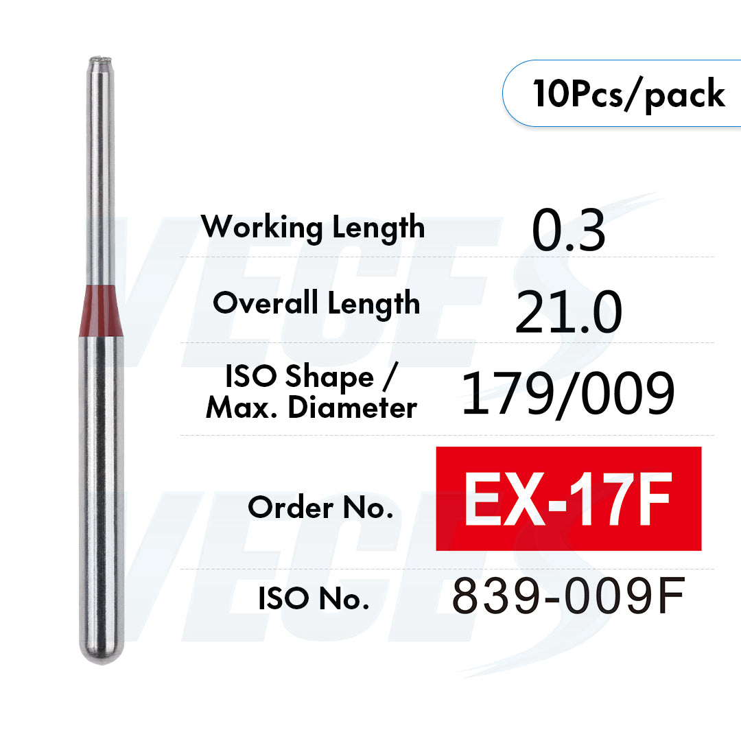 Veges Dental EX Fine Depth-Cutting Marker Diamond Bur for Veneer Preparation - 10pcs/Pack