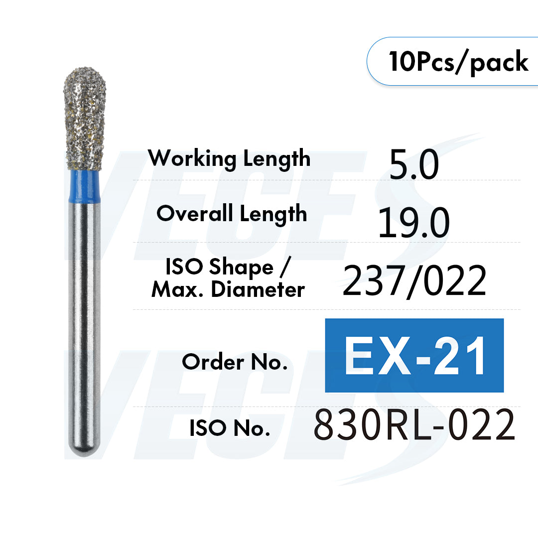 Veges Dental EX Depth Marker Diamond Bur for Veneer Preparation & Tooth Reduction | Medium Grit | FG | 10pcs