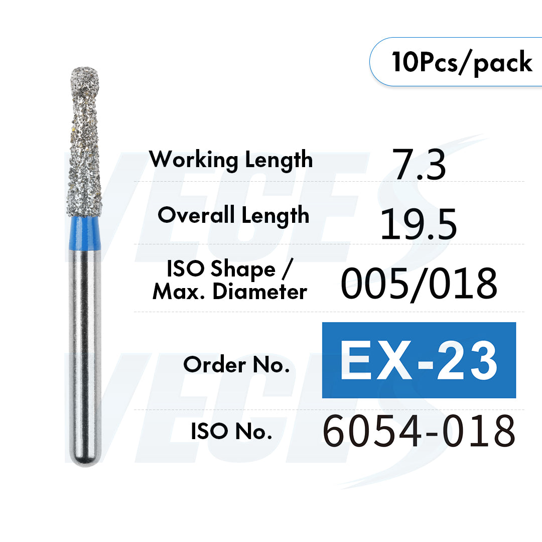 Veges Dental EX Depth Marker Diamond Bur for Veneer Preparation & Tooth Reduction | Medium Grit | FG | 10pcs