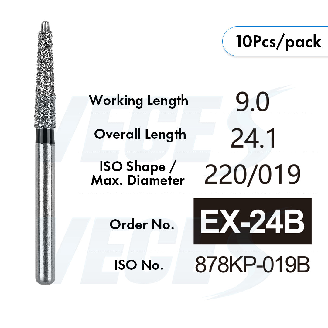 Veges Dental EX Super Coarse Depth Marker Diamond Bur for Veneer Preparation & Tooth Reduction | FG | 10pcs
