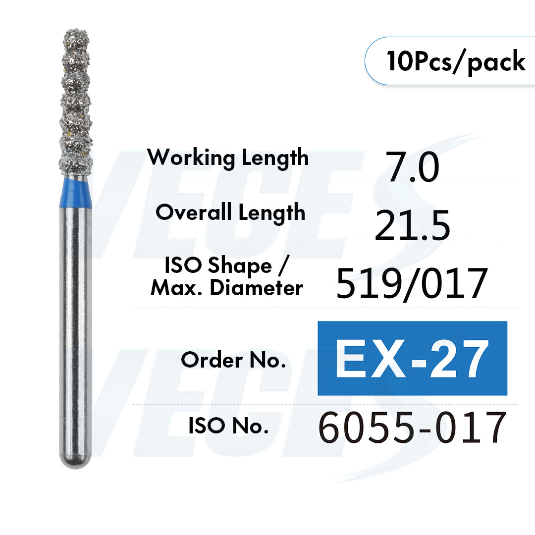 Veges Dental EX Depth Marker Diamond Bur for Veneer Preparation & Tooth Reduction | Medium Grit | FG | 10pcs
