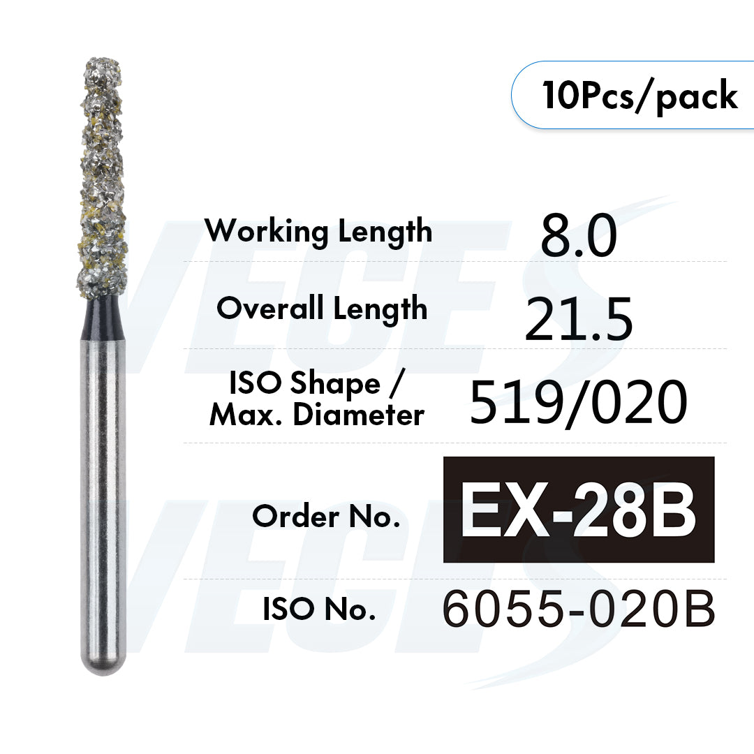 Veges Dental EX Super Coarse Depth Marker Diamond Bur for Veneer Preparation & Tooth Reduction | FG | 10pcs
