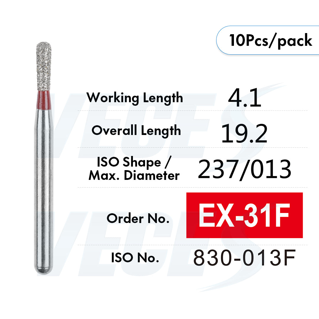 Veges Dental EX Fine Depth-Cutting Marker Diamond Bur for Veneer Preparation - 10pcs/Pack