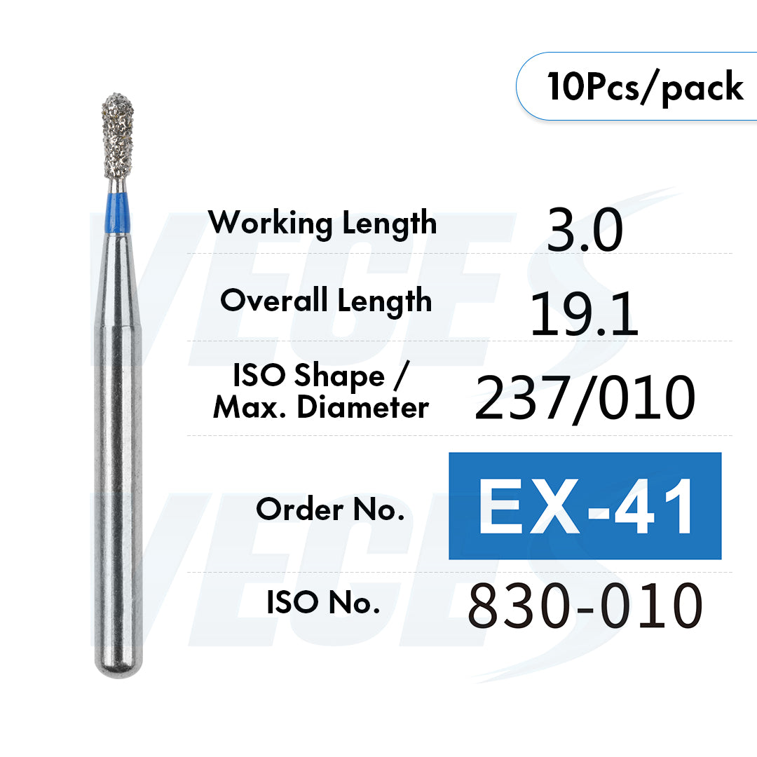 Veges Dental EX Depth Marker Diamond Bur for Veneer Preparation & Tooth Reduction | Medium Grit | FG | 10pcs