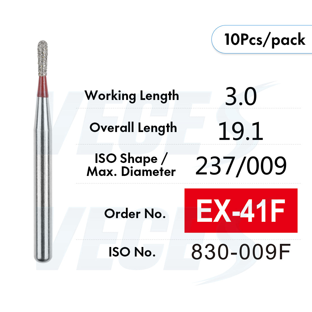 Veges Dental EX Fine Depth-Cutting Marker Diamond Bur for Veneer Preparation - 10pcs/Pack
