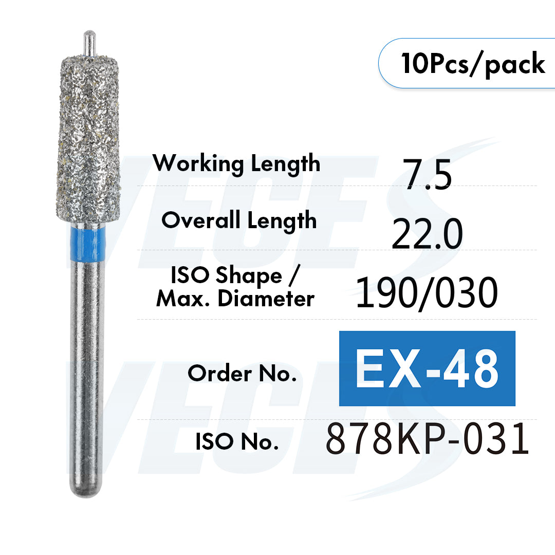 Veges Dental EX Depth Marker Diamond Bur for Veneer Preparation & Tooth Reduction | Medium Grit | FG | 10pcs