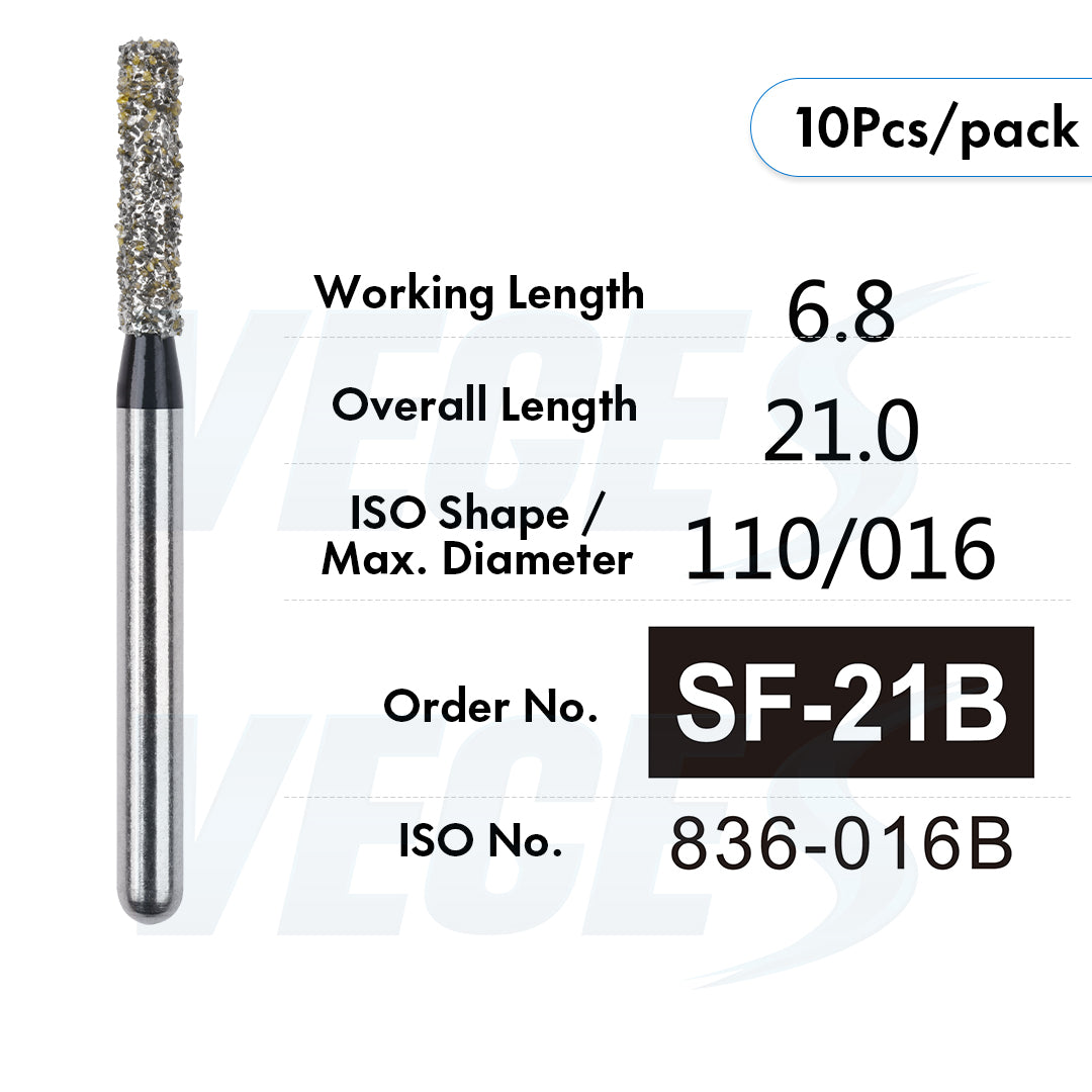 Veges Dental SF Super Coarse Diamond Dental Bur for Tooth Preparation - 10pcs/Pack