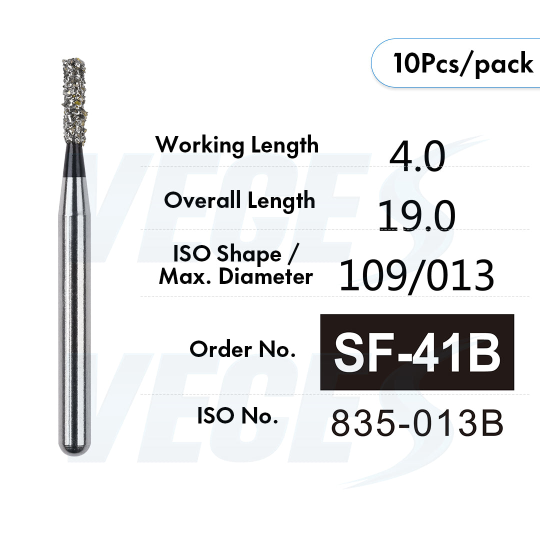 Veges Dental SF Super Coarse Diamond Dental Bur for Tooth Preparation - 10pcs/Pack