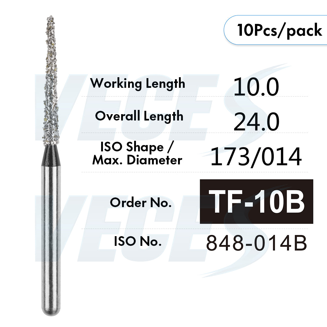 Veges TF Super Coarse Diamond Dental Bur for Crown, Shoulder & Inlay Preparation – 10pcs/Pack