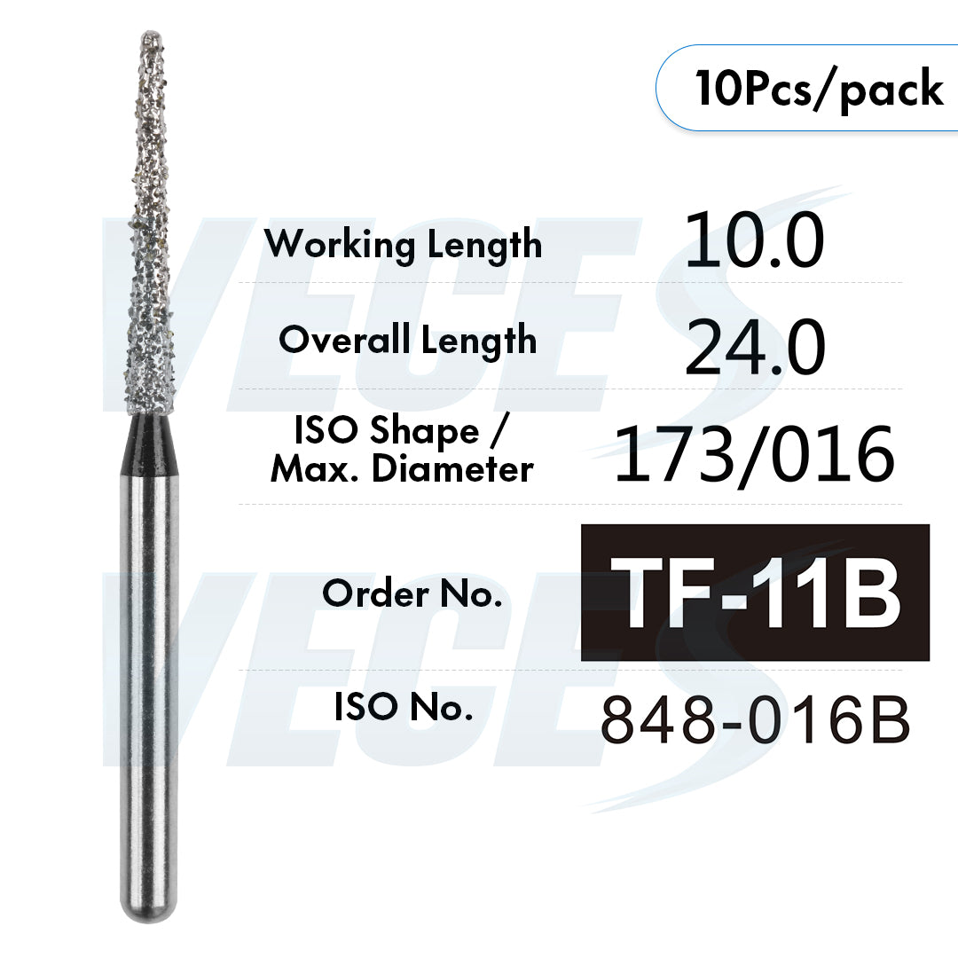 Veges TF Super Coarse Diamond Dental Bur for Crown, Shoulder & Inlay Preparation – 10pcs/Pack
