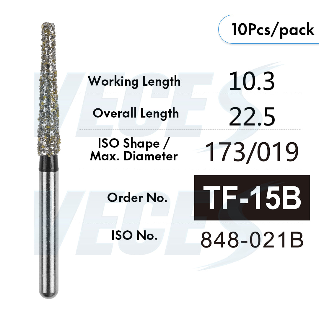 Veges TF Super Coarse Diamond Dental Bur for Crown, Shoulder & Inlay Preparation – 10pcs/Pack