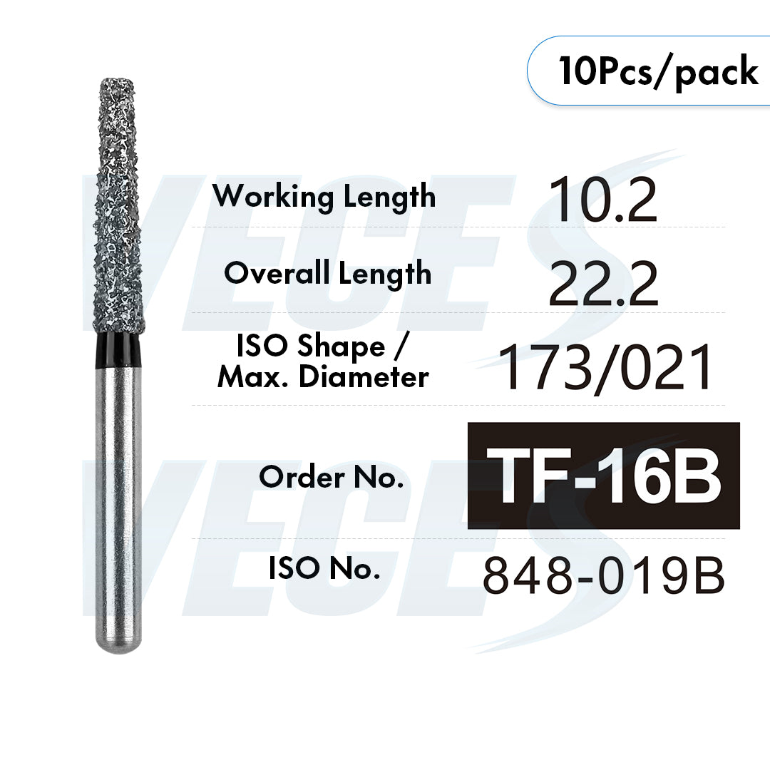 Veges TF Super Coarse Diamond Dental Bur for Crown, Shoulder & Inlay Preparation – 10pcs/Pack