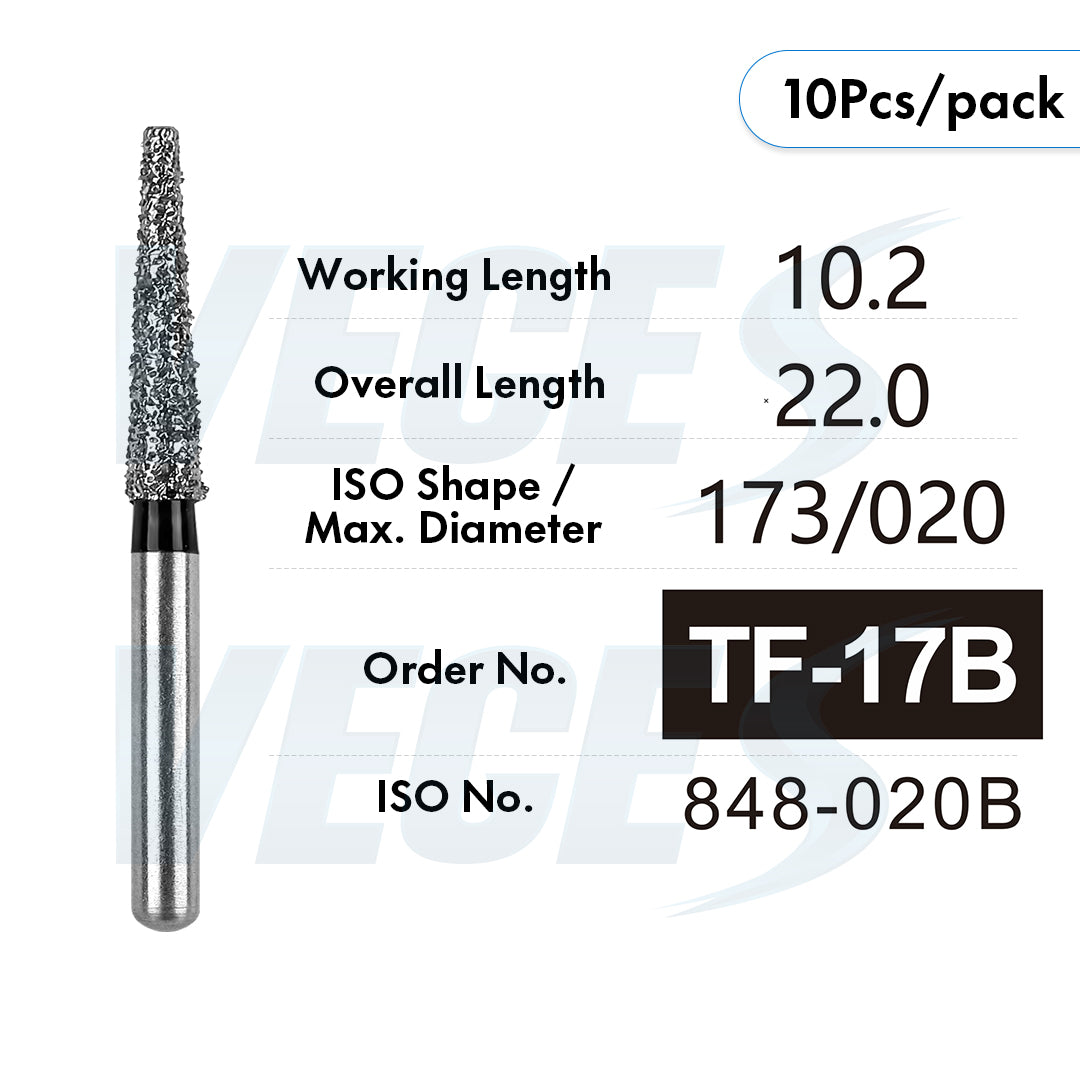 Veges TF Super Coarse Diamond Dental Bur for Crown, Shoulder & Inlay Preparation – 10pcs/Pack