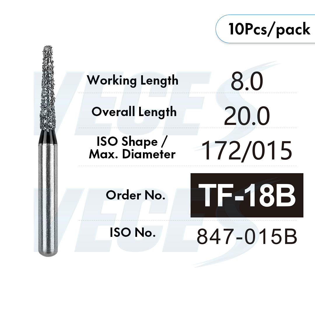Veges TF Super Coarse Diamond Dental Bur for Crown, Shoulder & Inlay Preparation – 10pcs/Pack