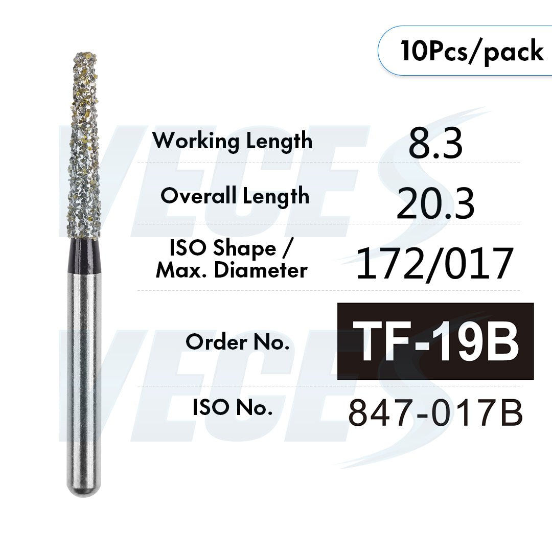 Veges TF Super Coarse Diamond Dental Bur for Crown, Shoulder & Inlay Preparation – 10pcs/Pack