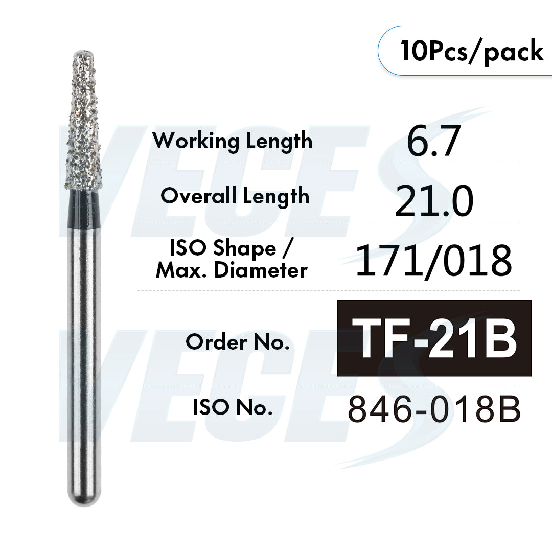 Veges TF Super Coarse Diamond Dental Bur for Crown, Shoulder & Inlay Preparation – 10pcs/Pack