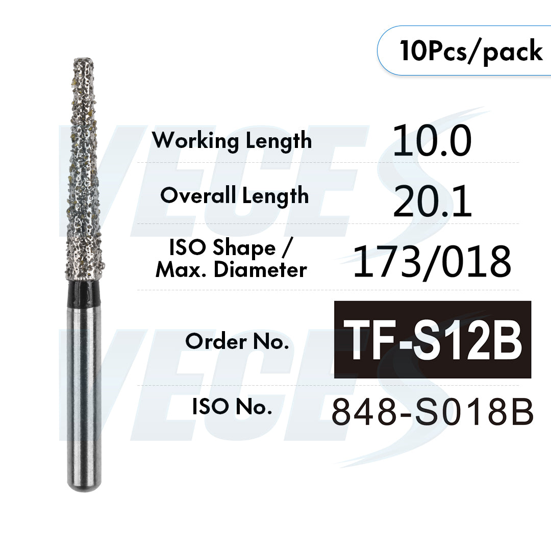 Veges TF Super Coarse Diamond Dental Bur for Crown, Shoulder & Inlay Preparation – 10pcs/Pack