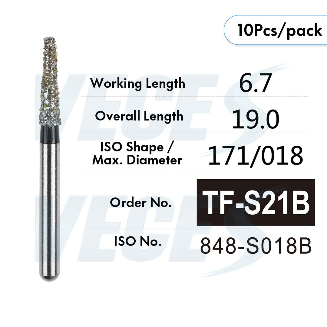 Veges TF Super Coarse Diamond Dental Bur for Crown, Shoulder & Inlay Preparation – 10pcs/Pack