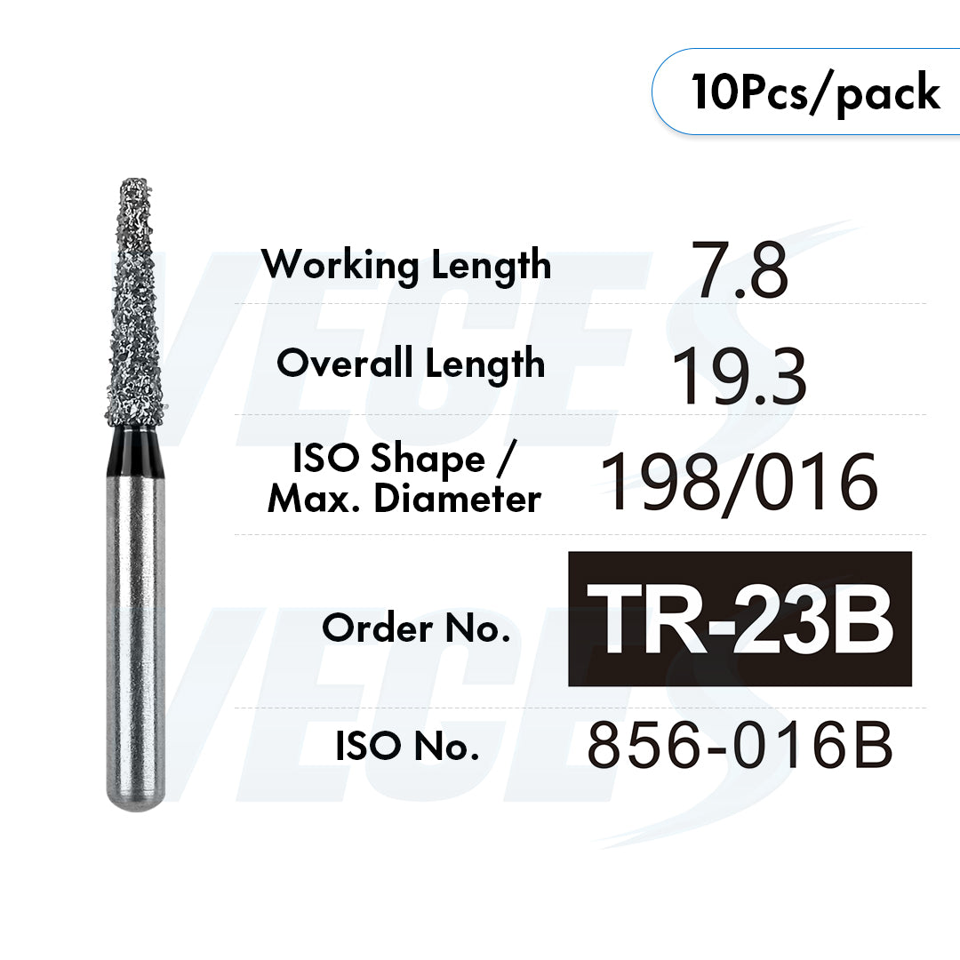 Veges Dental TR Super Coarse Diamond Dental Bur for Crown Preparation – 10pcs/Pack