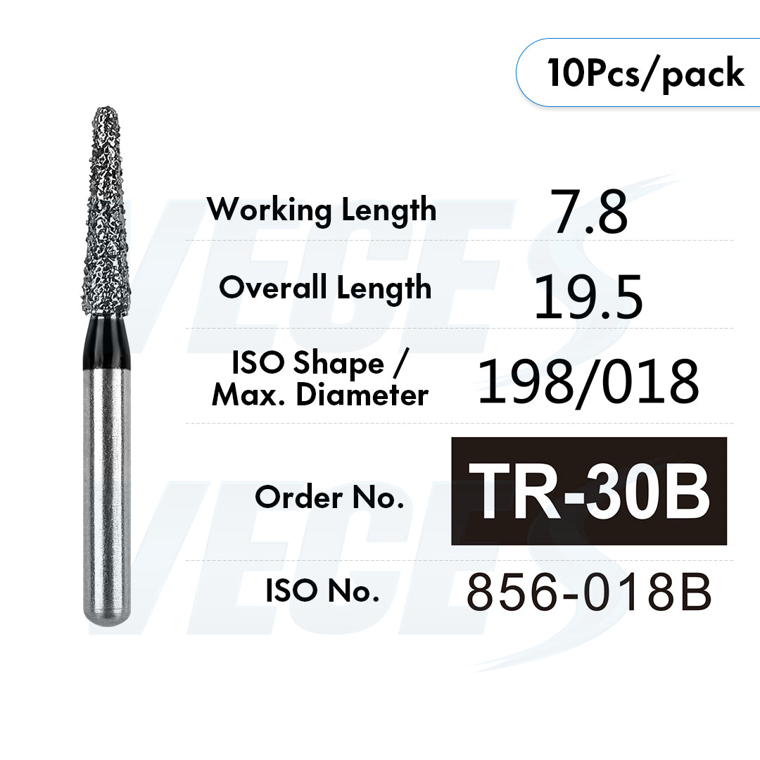 Veges Dental TR Super Coarse Diamond Dental Bur for Crown Preparation – 10pcs/Pack
